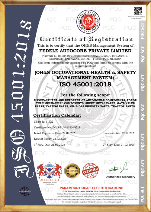 ISO 45001:2018 Certificate