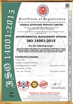 ISO 14001:2015 Certificate
